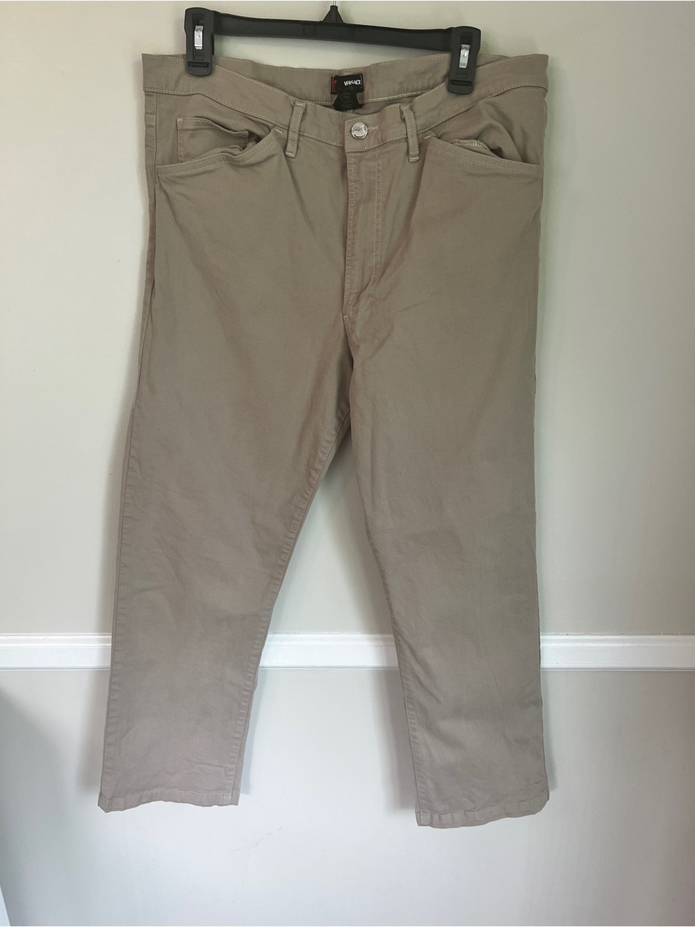 Versace Men's Chinos in Light Khaki